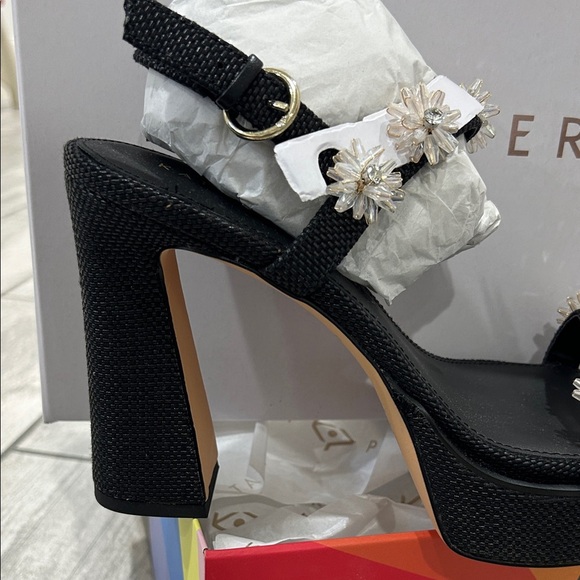 NWT Katy Perry Collections The Steady Flower Black Heels - Picture 6 of 6